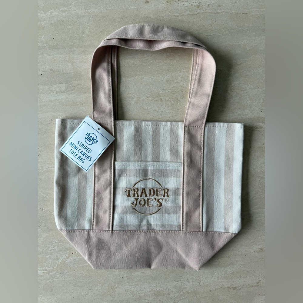Limited Edition! Trader Joe's Tan Stripes Canvas
Mini Tote Bag Summer 2026 NWT!